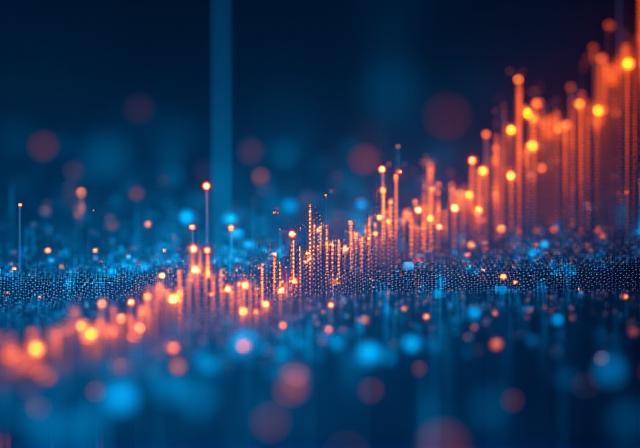 Abstract data visualization showing growth and connectivity